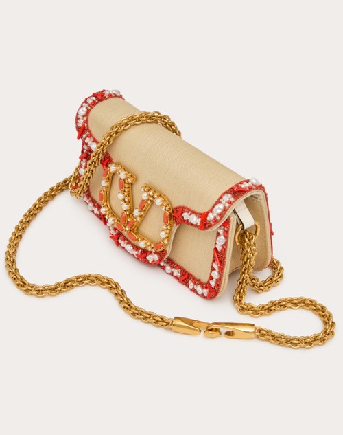 Red Valentino BORSA PICCOLA A SPALLA VALENTINO GARAVANI LOCÒ IN RAFIA CON PROFILO RICAMATO Fino Al -60%