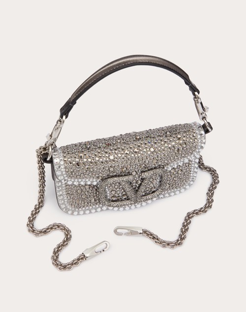 Red Valentino BORSA PICCOLA A SPALLA VALENTINO GARAVANI LOCÒ CON STRASS Economico