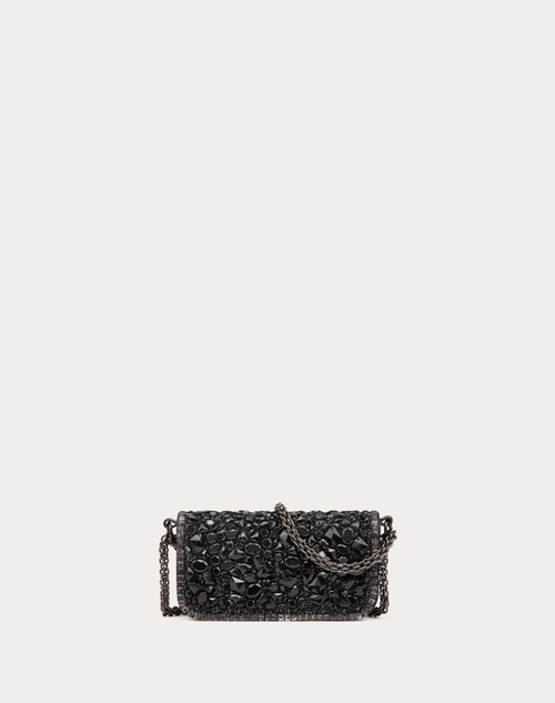 Red Valentino BORSA PICCOLA A SPALLA LOCÒ CON CRISTALLI Vendita Calda