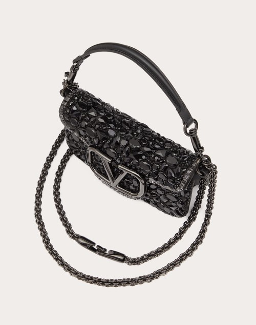 Red Valentino BORSA PICCOLA A SPALLA LOCÒ CON CRISTALLI Vendita Calda