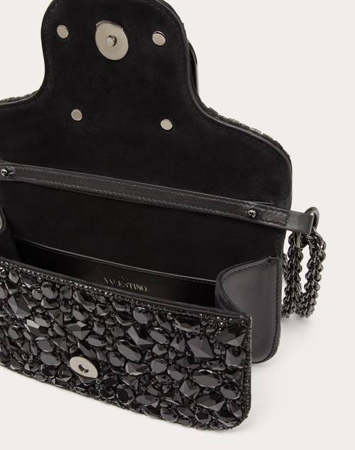 Red Valentino BORSA PICCOLA A SPALLA LOCÒ CON CRISTALLI Vendita Calda