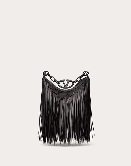 Red Valentino MINI HOBO VLOGO MOON BAG CON FRANGE DI PAILLETTES I Più Venduti