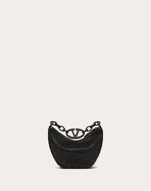 Red Valentino MINI HOBO VLOGO MOON BAG CON STRASS Vendite Flash