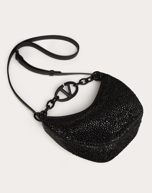 Red Valentino MINI HOBO VLOGO MOON BAG CON STRASS Vendite Flash