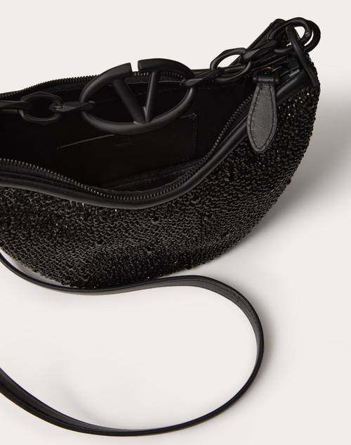 Red Valentino MINI HOBO VLOGO MOON BAG CON STRASS Vendite Flash