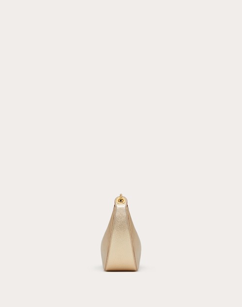 Red Valentino MINI HOBO VLOGO MOON BAG IN VITELLO GRANATO METALLIZZATO CON CATENA Moda