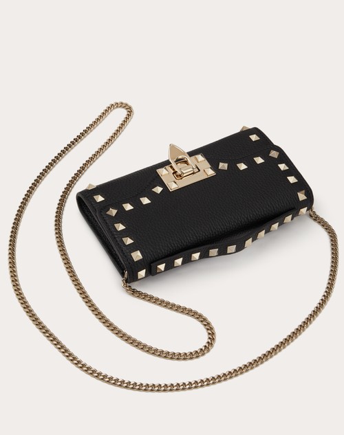 Red Valentino PORTAFOGLIO CON CATENA ROCKSTUD IN VITELLO GRANATO Promozione