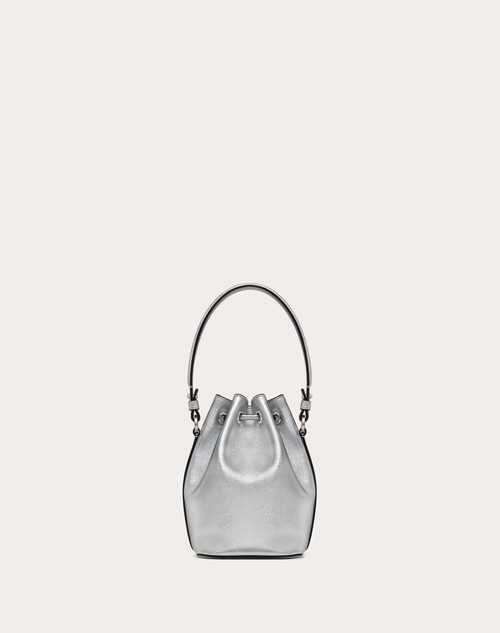 Red Valentino MINI BORSA A SECCHIELLO VLOGO SIGNATURE IN NAPPA METALLIZZATA Soddisfazione Garantita