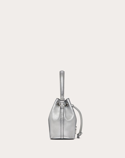 Red Valentino MINI BORSA A SECCHIELLO VLOGO SIGNATURE IN NAPPA METALLIZZATA Soddisfazione Garantita
