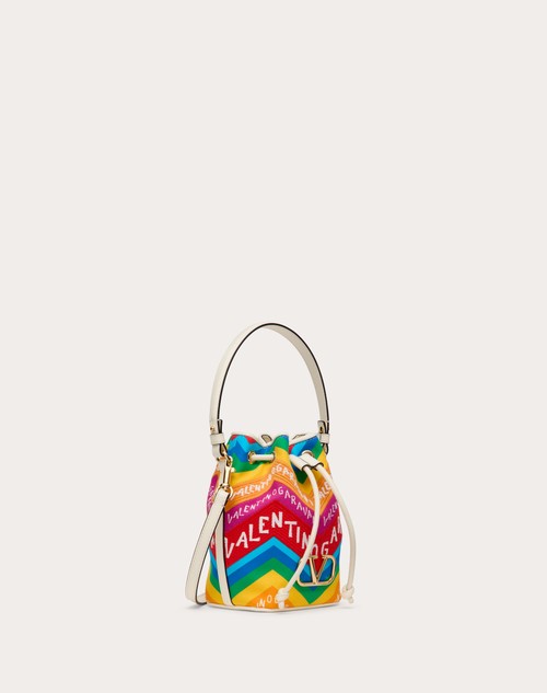Red Valentino MINI BORSA A SECCHIELLO VALENTINO GARAVANI ESCAPE IN CANVAS CON STAMPA CHEVRON24 Sottocosto