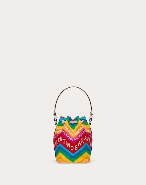 Red Valentino MINI BORSA A SECCHIELLO VALENTINO GARAVANI ESCAPE IN CANVAS CON STAMPA CHEVRON24 Sottocosto
