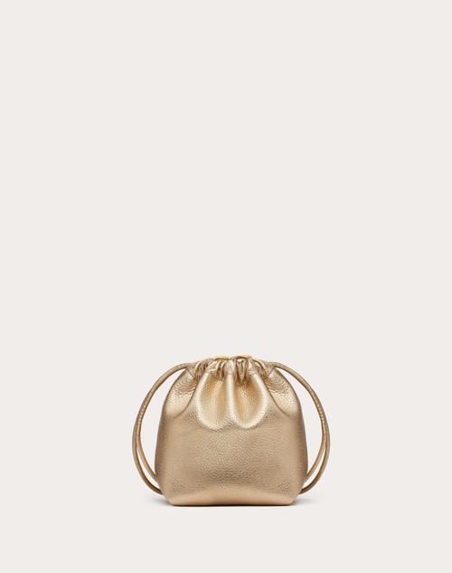 Red Valentino MINI BORSA A SACCHETTO VLOGO POUF IN PELLE METALLIZZATA Novità