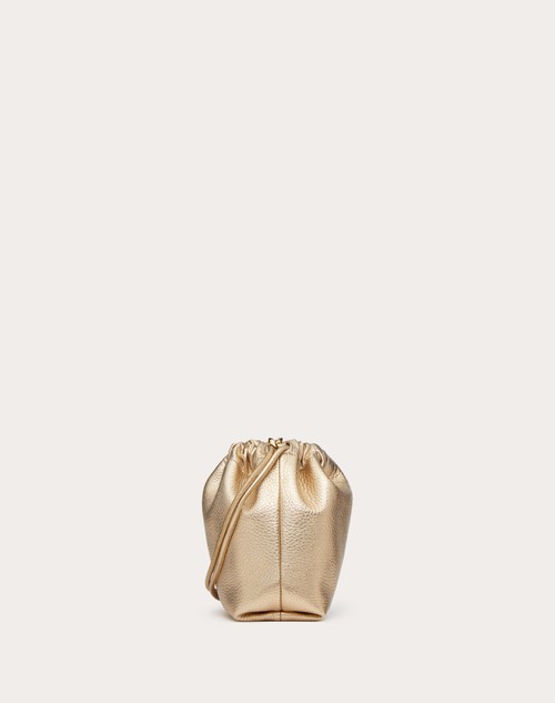 Red Valentino MINI BORSA A SACCHETTO VLOGO POUF IN PELLE METALLIZZATA Novità