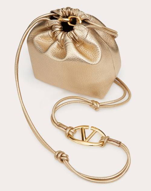 Red Valentino MINI BORSA A SACCHETTO VLOGO POUF IN PELLE METALLIZZATA Novità