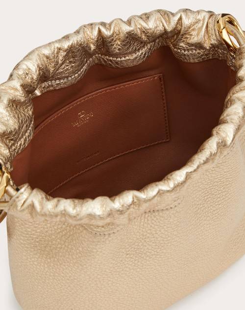 Red Valentino MINI BORSA A SACCHETTO VLOGO POUF IN PELLE METALLIZZATA Novità