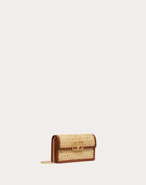 Red Valentino PORTAFOGLIO CON CATENA VLOGO SIGNATURE IN RAFIA Offerta