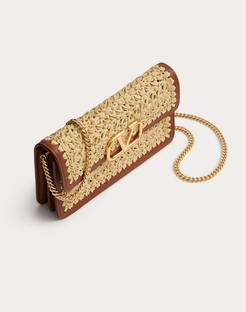 Red Valentino PORTAFOGLIO CON CATENA VLOGO SIGNATURE IN RAFIA Offerta