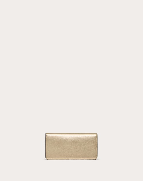 Red Valentino PORTAFOGLIO CON CATENA VLOGO SIGNATURE IN VITELLO GRANATO METALLIZZATO Economico