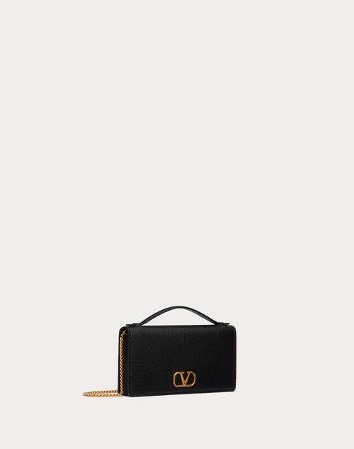 Red Valentino PORTAFOGLIO CON CATENA VLOGO SIGNATURE IN VITELLO GRANATO Offerte