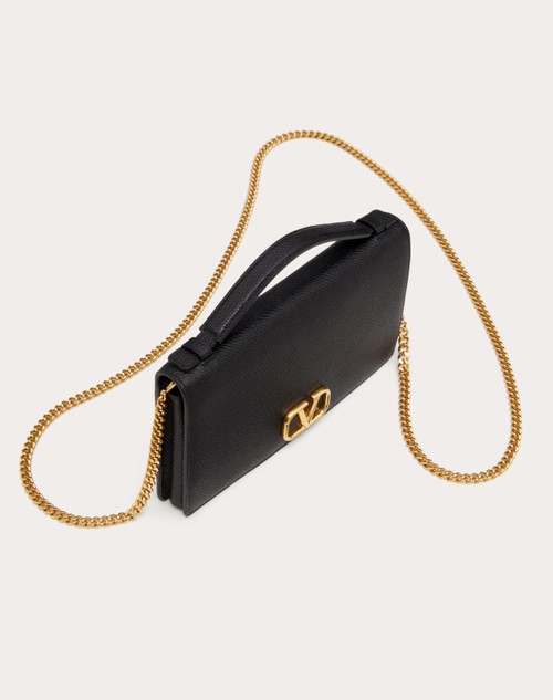 Red Valentino PORTAFOGLIO CON CATENA VLOGO SIGNATURE IN VITELLO GRANATO Offerte