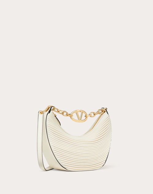 Red Valentino HOBO PICCOLA VLOGO MOON BAG IN NAPPA LAVORATA CON CATENA In Linea