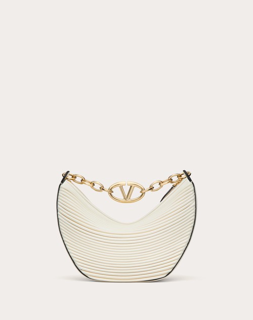 Red Valentino HOBO PICCOLA VLOGO MOON BAG IN NAPPA LAVORATA CON CATENA In Linea