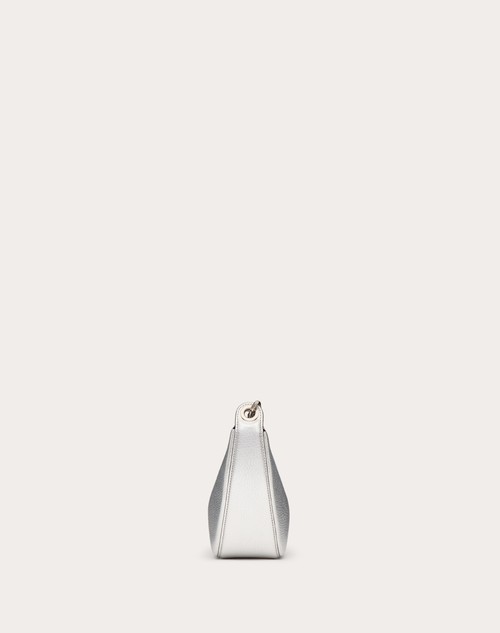 Red Valentino MINI HOBO VLOGO MOON BAG IN VITELLO GRANATO METALLIZZATO CON CATENA Qualità