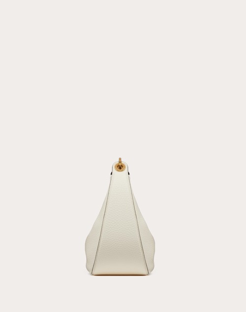 Red Valentino HOBO PICCOLA VLOGO MOON BAG IN VITELLO GRANATO CON CATENA Promozione