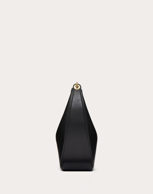 Red Valentino HOBO MEDIA VLOGO MOON BAG IN VITELLO GRANATO CON CATENA Consegna Veloce