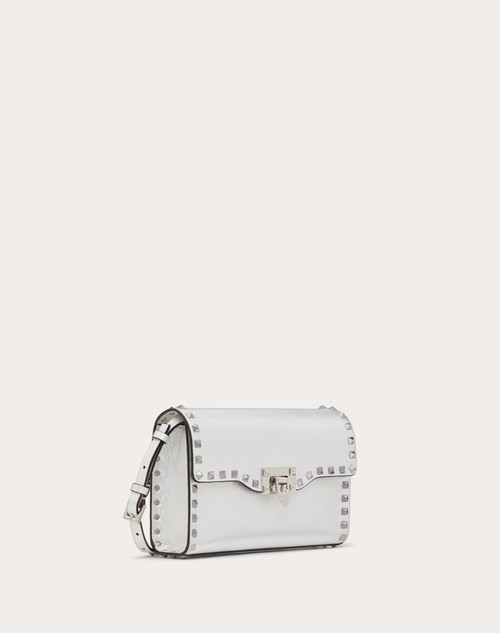 Red Valentino BORSA PICCOLA A TRACOLLA ROCKSTUD IN VITELLO GRANATO METALLIZZATO Vendite Flash