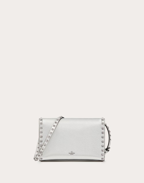 Red Valentino BORSA PICCOLA A TRACOLLA ROCKSTUD IN VITELLO GRANATO METALLIZZATO Vendite Flash