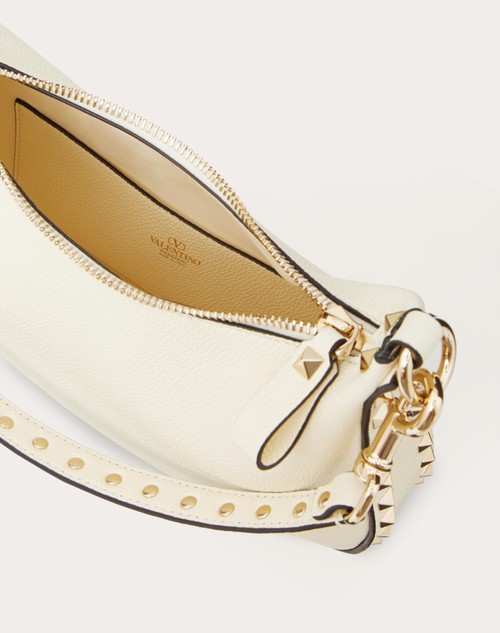 Red Valentino HOBO PICCOLA VALENTINO GARAVANI ROCKSTUD IN VITELLO GRANATO Nuovo