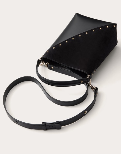 Red Valentino BORSA A SECCHIELLO VALENTINO GARAVANI VALENTINO GARAVANI ROCKSTUD WISPY IN VITELLO E CAMOSCIO Promozione