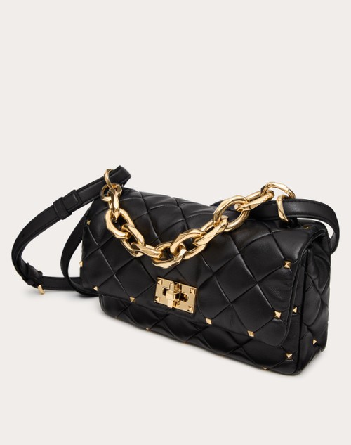 Red Valentino BORSA VALENTINO GARAVANI ROCKSTUD SPIKE IN NAPPA PATCHWORK Consegna Veloce