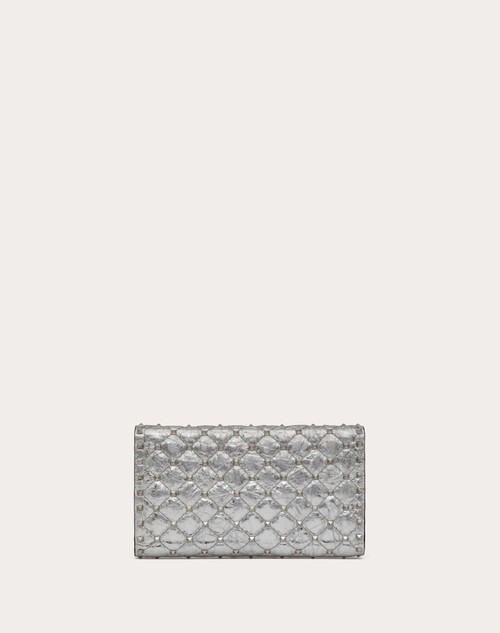Red Valentino BORSA A TRACOLLA ROCKSTUD SPIKE IN AGNELLO METALLIZZATO Black Friday Prezzi