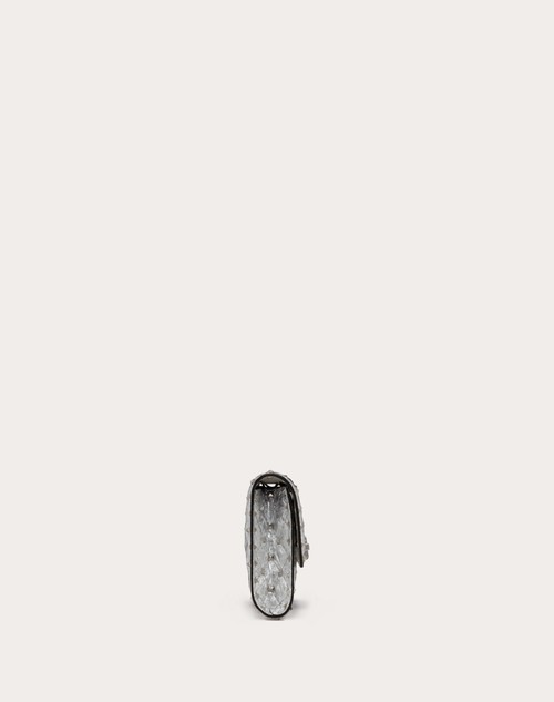 Red Valentino BORSA A TRACOLLA ROCKSTUD SPIKE IN AGNELLO METALLIZZATO Black Friday Prezzi