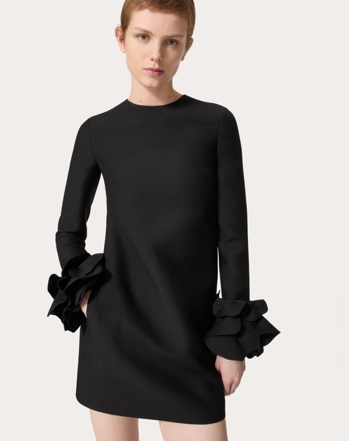 Red Valentino ABITO CORTO IN CREPE COUTURE RICAMATO Spedizione Gratuita