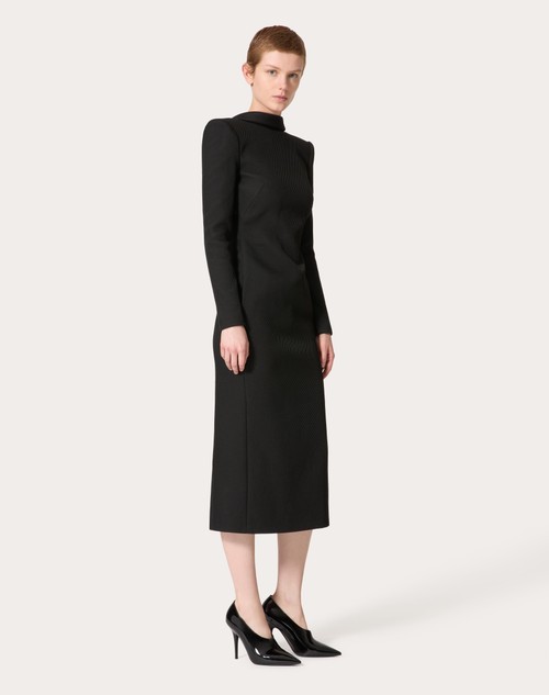 Red Valentino ABITO MIDI IN STRUCTURED DIAGONAL Negozi Online