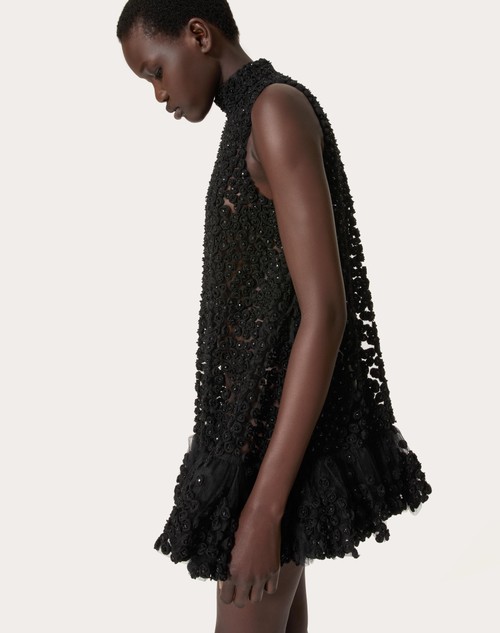 Red Valentino ABITO CORTO IN TULLE ILLUSIONE RICAMATO Consegna Veloce