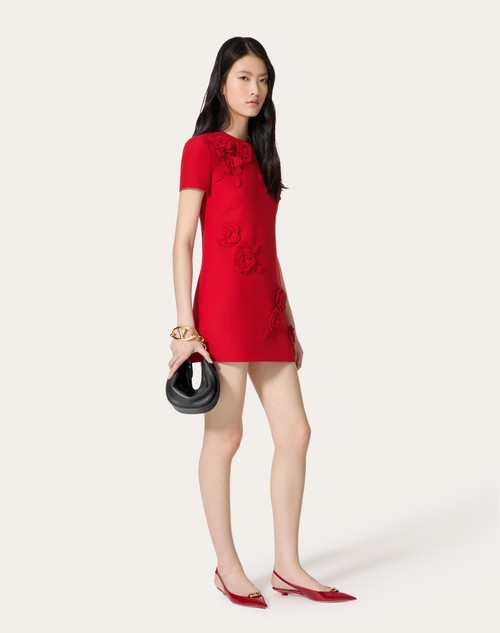 Red Valentino ABITO CORTO IN CREPE COUTURE RICAMATO Convenienza