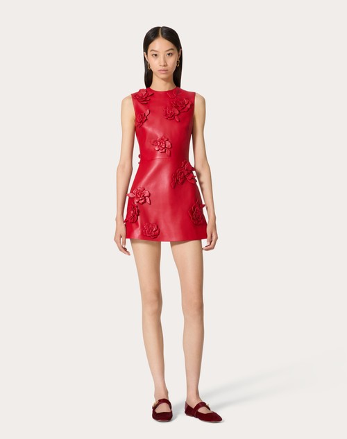 Red Valentino ABITO CORTO IN NAPPA RICAMATO Outlet