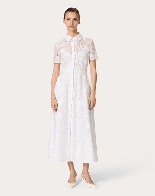 Red Valentino ABITO MIDI IN DAISY ORGANDIS Vendita Calda