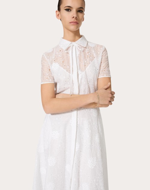 Red Valentino ABITO MIDI IN DAISY ORGANDIS Vendita Calda