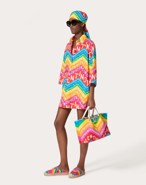 Red Valentino ABITO CORTO IN POPELINE VALENTINO CHEVRON 24 Vendita Economica