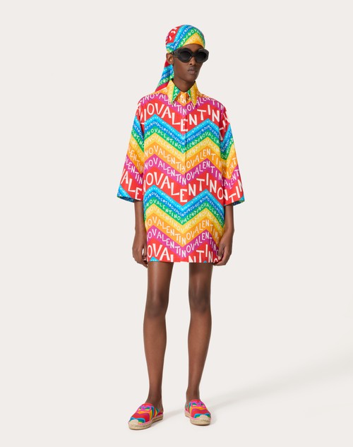 Red Valentino ABITO CORTO IN POPELINE VALENTINO CHEVRON 24 Vendita Economica