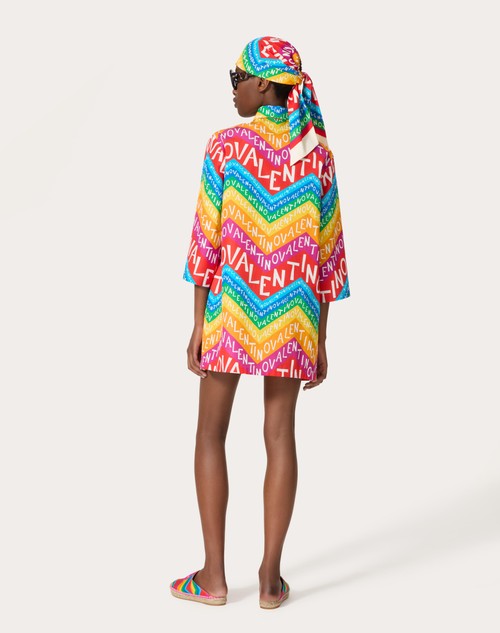Red Valentino ABITO CORTO IN POPELINE VALENTINO CHEVRON 24 Vendita Economica