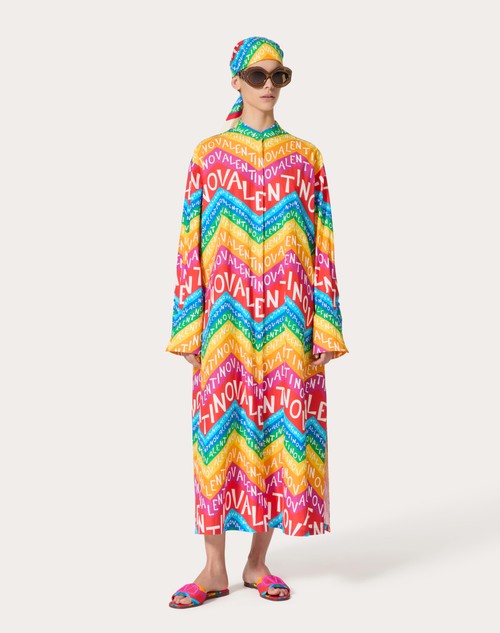 Red Valentino ABITO MIDI IN POPELINE VALENTINO CHEVRON24 Saldi Di Fabbrica