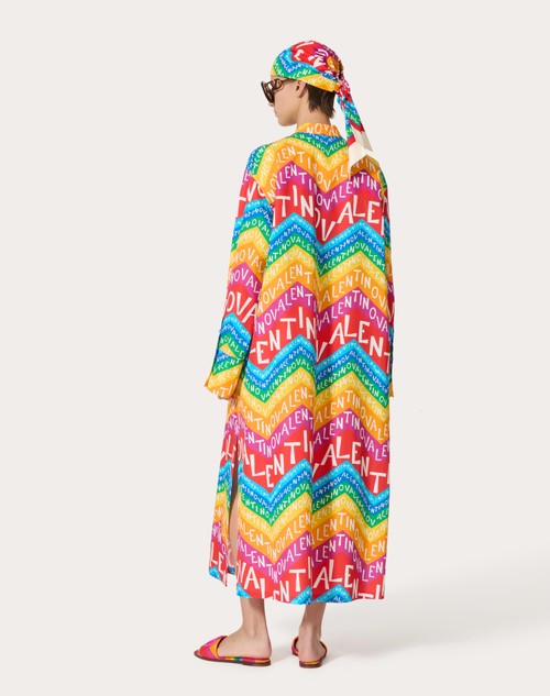 Red Valentino ABITO MIDI IN POPELINE VALENTINO CHEVRON24 Saldi Di Fabbrica