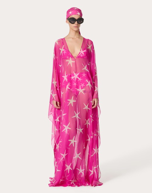 Red Valentino ABITO DA SERA IN CHIFFON STARFISH Nuova