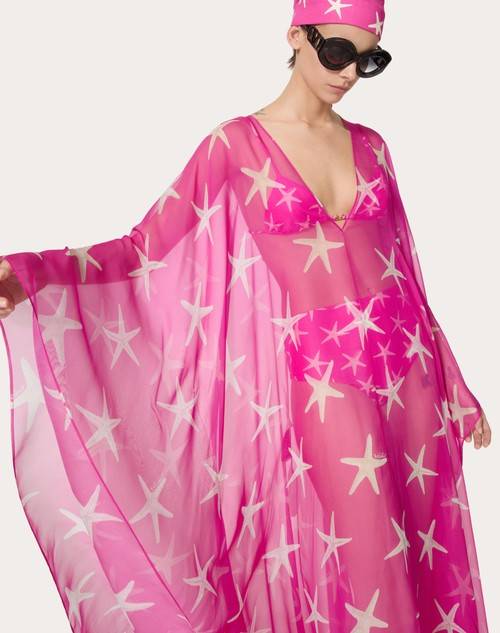 Red Valentino ABITO DA SERA IN CHIFFON STARFISH Nuova